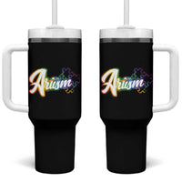 Autism Awareness Tumbler With Handle Artism Artist Autistic Rainbow Puzzle Aesthetic