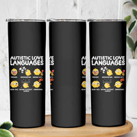 Autism Awareness Skinny Tumbler Autistic Love Languages Cute Chick
