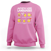 Autism Awareness Sweatshirt Autistic Love Languages Cute Chick - Wonder Print Shop