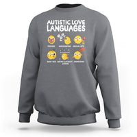Autism Awareness Sweatshirt Autistic Love Languages Cute Chick - Wonder Print Shop