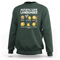Autism Awareness Sweatshirt Autistic Love Languages Cute Chick - Wonder Print Shop