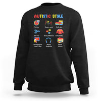 Autism Awareness Sweatshirt Autistic Style Routines Song On Repeat Stim Toys Sensory Differences - Wonder Print Shop