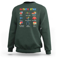 Autism Awareness Sweatshirt Autistic Style Routines Song On Repeat Stim Toys Sensory Differences - Wonder Print Shop