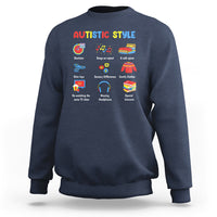 Autism Awareness Sweatshirt Autistic Style Routines Song On Repeat Stim Toys Sensory Differences - Wonder Print Shop