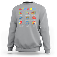 Autism Awareness Sweatshirt Autistic Style Routines Song On Repeat Stim Toys Sensory Differences - Wonder Print Shop