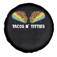 Tacos Lover LGBT Pride Spare Tire Cover Tacos N' Titties Gay Rainbow Proud
