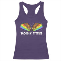 Tacos Lover LGBT Pride Racerback Tank Top Tacos N' Titties Gay Rainbow Proud