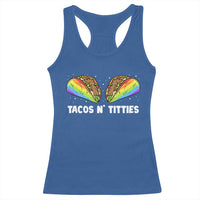 Tacos Lover LGBT Pride Racerback Tank Top Tacos N' Titties Gay Rainbow Proud