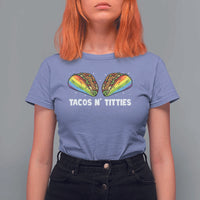 Tacos Lover LGBT Pride T Shirt For Women Tacos N' Titties Gay Rainbow Proud