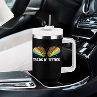Tacos Lover LGBT Pride Tumbler With Handle Tacos N' Titties Gay Rainbow Proud