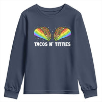 Tacos Lover LGBT Pride Youth Sweatshirt Tacos N' Titties Gay Rainbow Proud