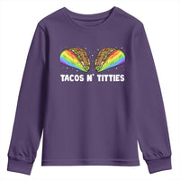Tacos Lover LGBT Pride Youth Sweatshirt Tacos N' Titties Gay Rainbow Proud