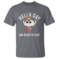 Funny LGBT Pride T Shirt Hella Gay And Ready To Slay Rainbow - Wonder Print Shop