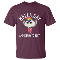 Funny LGBT Pride T Shirt Hella Gay And Ready To Slay Rainbow - Wonder Print Shop