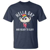 Funny LGBT Pride T Shirt Hella Gay And Ready To Slay Rainbow - Wonder Print Shop
