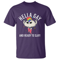 Funny LGBT Pride T Shirt Hella Gay And Ready To Slay Rainbow - Wonder Print Shop