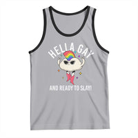 Funny LGBT Pride Tank Top Hella Gay And Ready To Slay Rainbow