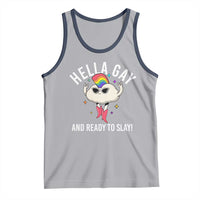 Funny LGBT Pride Tank Top Hella Gay And Ready To Slay Rainbow