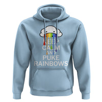 Funny LGBT Pride Hoodie Keep Calm And Puke Rainbow - Wonder Print Shop