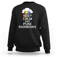 Funny LGBT Pride Sweatshirt Keep Calm And Puke Rainbow - Wonder Print Shop