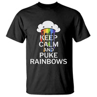 Funny LGBT Pride T Shirt Keep Calm And Puke Rainbow - Wonder Print Shop