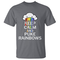 Funny LGBT Pride T Shirt Keep Calm And Puke Rainbow - Wonder Print Shop