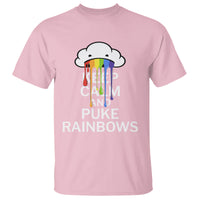 Funny LGBT Pride T Shirt Keep Calm And Puke Rainbow - Wonder Print Shop