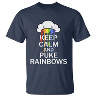 Funny LGBT Pride T Shirt Keep Calm And Puke Rainbow - Wonder Print Shop