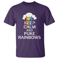 Funny LGBT Pride T Shirt Keep Calm And Puke Rainbow - Wonder Print Shop