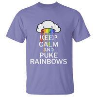 Funny LGBT Pride T Shirt Keep Calm And Puke Rainbow - Wonder Print Shop