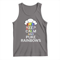 Funny LGBT Pride Tank Top Keep Calm And Puke Rainbow
