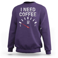 I Need Coffee Funny Coffee Meter Battery Sweatshirt - Wonder Print Shop
