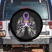 Just Breathe Purple Ribbon CF Cystic Fibrosis Awareness Spare Tire Cover TS09