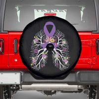 Just Breathe Purple Ribbon CF Cystic Fibrosis Awareness Spare Tire Cover TS09