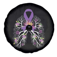 Just Breathe Purple Ribbon CF Cystic Fibrosis Awareness Spare Tire Cover TS09