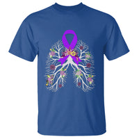 Just Breathe Purple Ribbon CF Cystic Fibrosis Awareness T Shirt - Wonder Print Shop