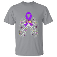 Just Breathe Purple Ribbon CF Cystic Fibrosis Awareness T Shirt - Wonder Print Shop