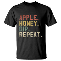Rosh Hashanah Jewish T Shirt Apple Honey Dip Repeat - Wonder Print Shop
