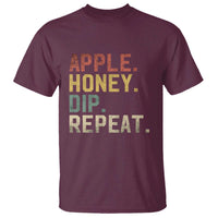 Rosh Hashanah Jewish T Shirt Apple Honey Dip Repeat - Wonder Print Shop