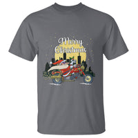 Christmas T Shirt Santa Riding Motorcycle Biker City At Night Holiday - Wonder Print Shop