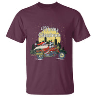 Christmas T Shirt Santa Riding Motorcycle Biker City At Night Holiday - Wonder Print Shop