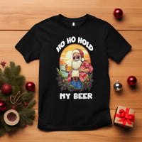 Christmas In Hawaii T Shirt Ho Ho Hold My Beer Cool Santa Sunglass - Wonder Print Shop