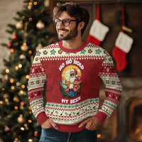 Xmas In Hawaii Ugly Christmas Sweater Ho Ho Hold My Beer Cool Santa Sunglass - Wonder Print Shop