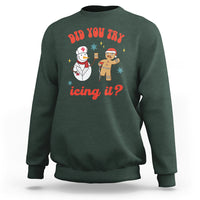 Christmas Sweatshirt Did You Try Icing It? Snowman Nurse Snap Gingerbread - Wonder Print Shop