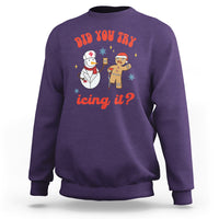 Christmas Sweatshirt Did You Try Icing It? Snowman Nurse Snap Gingerbread - Wonder Print Shop