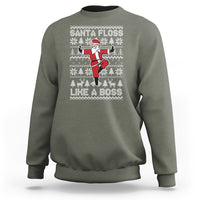 Christmas Sweatshirt Santa Floss Like A Boss Funny Dancing - Wonder Print Shop