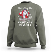 This Way to The Christmas Party Cool Santa DJ Sweatshirt - Wonder Print Shop
