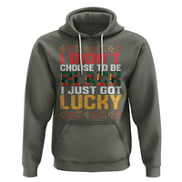 Black History Month Hoodie I Didn't Choose To Be Black I Just Got Lucky - Wonder Print Shop