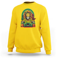 Rasta Reggae Music Headphones Jamaican Pride Lion Boombox Sweatshirt - Wonder Print Shop
