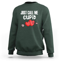 Valentine's Day Sweatshirt Just Call Me Cupid Retro Arrow Heart - Wonder Print Shop